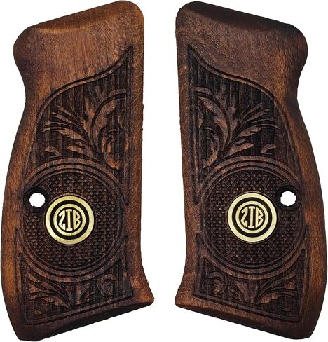 Wood Grips for CZ 75/85 Compact, CZ P-01, CZ 75 D PCR, P100, C100, Tristar T100, Veteran Gift, Featured at Shot Show in Saudi Arabia