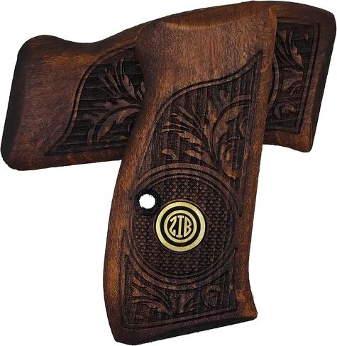 Wood Grips for CZ 75/85 Compact, CZ P-01, CZ 75 D PCR, P100, C100, Tristar T100, Veteran Gift, Featured at Shot Show in Saudi Arabia