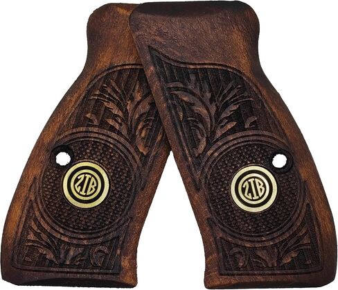 Wood Grips for CZ 75/85 Compact, CZ P-01, CZ 75 D PCR, P100, C100, Tristar T100, Veteran Gift, Featured at Shot Show in Saudi Arabia