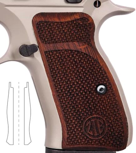 Wood Grips for CZ 75/85 Compact, CZ P-01, CZ 75 D PCR, P100, C100, Tristar T100, Veteran Gift, Featured at Shot Show in Saudi Arabia