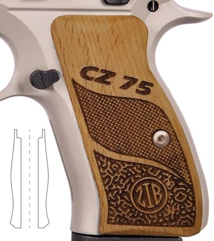 Wood Grips for CZ 75/85 Compact, CZ P-01, CZ 75 D PCR, P100, C100, Tristar T100, Veteran Gift, Featured at Shot Show in Saudi Arabia