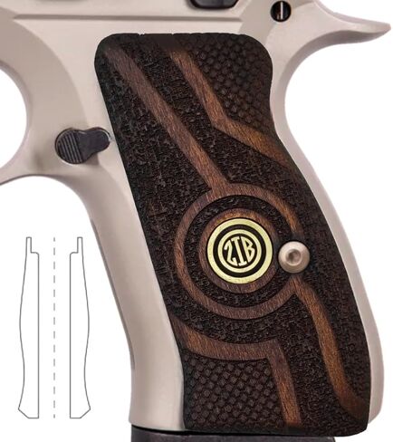 Wood Grips for CZ 75/85 Compact, CZ P-01, CZ 75 D PCR, P100, C100, Tristar T100, Veteran Gift, Featured at Shot Show in Saudi Arabia