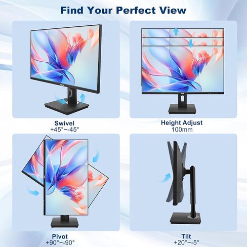 شاشة تعمل باللمس، شاشة تعمل باللمس مقاس 27 بوصة QHD 2560x1440 100 هرتز، شاشات تعمل باللمس مع لمسة 10 نقاط، مكبرات صوت مدمجة، النوع C، VESA، قلم ستايلس، مثالية للبار، وصالة الألعاب الرياضية، والأعمال التجارية، أسود in Saudi Arabia