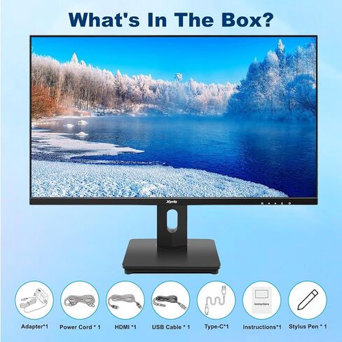 شاشة تعمل باللمس، شاشة تعمل باللمس مقاس 27 بوصة QHD 2560x1440 100 هرتز، شاشات تعمل باللمس مع لمسة 10 نقاط، مكبرات صوت مدمجة، النوع C، VESA، قلم ستايلس، مثالية للبار، وصالة الألعاب الرياضية، والأعمال التجارية، أسود in Saudi Arabia