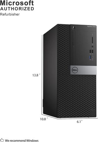 Dell OptiPlex 7050 'T Intel Core i7-6700 3.4 GHz, 16GB RAM, 512 GB Solid State Drive, DVDRW, Windows 11 Pro 64bit, (Renewed) in Kuwait