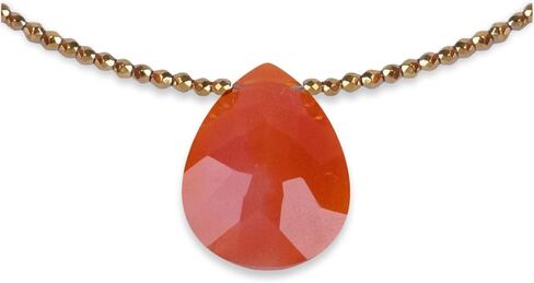 Sol N Touch Sól Signature Series - Natural Gemstone Necklaces for Women - Pear Cut Faceted Cute Necklaces Gifts for Women & Teens - 17"-19" Long Steel Jewelry Wire Cable in Saudi Arabia