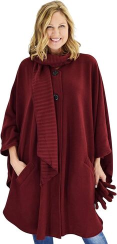 شال نسائي من Le Moda مع وشاح مطوي متكامل مع قفازات| مجموعة الخريف | مقاس واحد يناسب الجميع in Kuwait