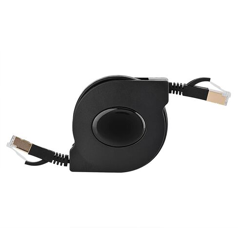 كابل شبكة LAN محمي عالي السرعة CAT7 مع موصلات RJ45 لجودة إشارة مستقرة، لجهاز توجيه مودم Adsl، مادة نحاسية، أسود in Saudi Arabia