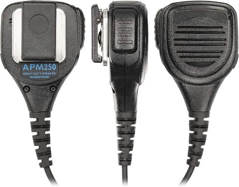 ميكروفون مكبر صوت على الكتف بحجم قياسي مقاوم للماء من Arrowmax APM250-M1 IP56 متوافق مع Motorola CP200D CP100D R2 DEP450 BPR40D CP200 CP185 BPR40 Yaesu FT-65 FT-25 FT-4X/V XiR P3688 in Saudi Arabia