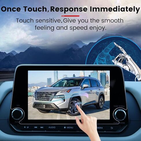 متوافق مع 2021-2026 2025 Nissan Rogue Screen Protector 8 بوصة تعمل باللمس، لملحقات 2025 2026 Nissan Rogue S/SV HD زجاج مقسى فائق الوضوح مضاد للخدش in Kuwait
