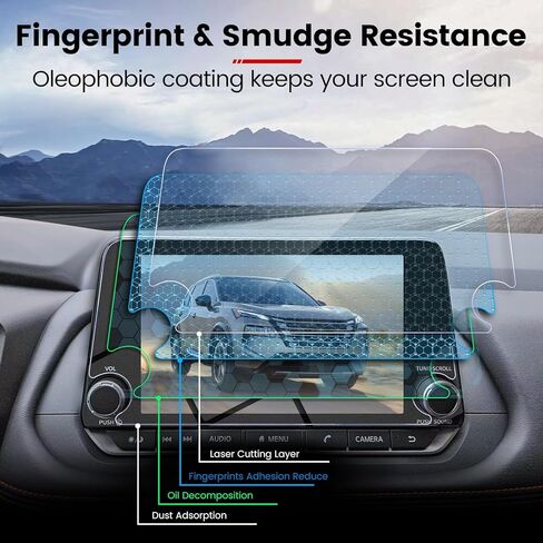 متوافق مع 2021-2026 2025 Nissan Rogue Screen Protector 8 بوصة تعمل باللمس، لملحقات 2025 2026 Nissan Rogue S/SV HD زجاج مقسى فائق الوضوح مضاد للخدش in Kuwait