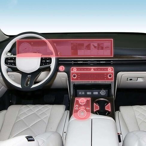 LXURY Car Interior Gearbox Panel Navigation screen Transparent TPU Protector Film,Fit For Genesis GV80 24-2025 Accessories in Kuwait