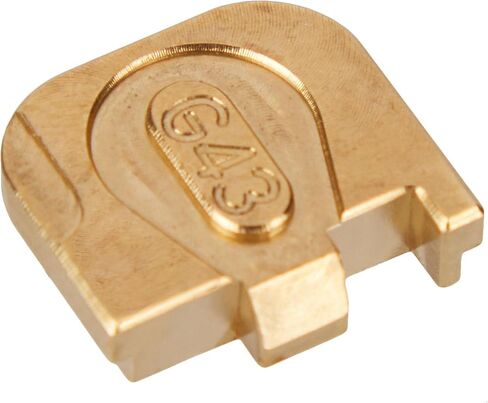 NDZ Performance Brass Slide Cover Back Plate for Glock Gen 1-5 & 43 43X 48 – 3D NDZ Skull Engraved Rear Plate – Custom Eye Color Options – CNC Machined – USA Made in Saudi Arabia