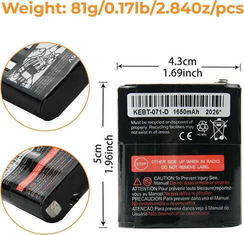 2-Pack Rechargeable Battery for Talkabout Motorola 53615 KEBT-071A KEBT-071-B KEBT-071-C KEBT-071-D hknn4002 Two-Way Radio Battery Replacement (3.6V 1650mAh) in Saudi Arabia