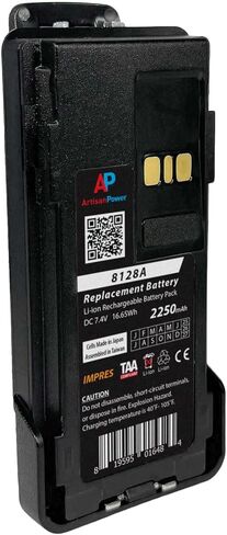 Artisan Power Replacement Battery for Motorola APX4000 APX3000 APX2000 & APX1000 Series. Includes Heavy Duty Belt Clip. Li-ion Standard Capacity 2250 mAh - 8128A - TAA Compliant - IMPRES in Saudi Arabia