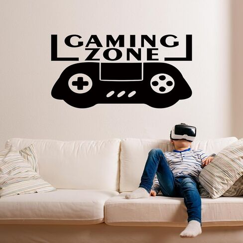 Gamer Wall Stickers for Boys Bedroom: Game Inspirational Positive Vinyl Art Wall Decals for Playroom Living Room - Gaming Zooe 21" X 11" in Saudi Arabia