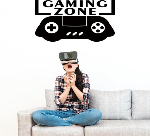 Gamer Wall Stickers for Boys Bedroom: Game Inspirational Positive Vinyl Art Wall Decals for Playroom Living Room - Gaming Zooe 21" X 11" in Saudi Arabia