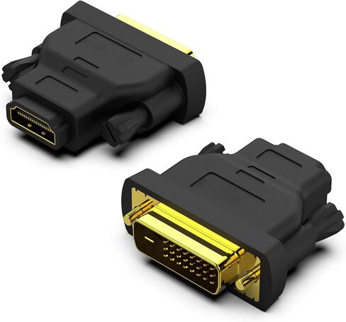 BENFEI DVI إلى HDMI، محول DVI-D ثنائي الاتجاه إلى HDMI ذكر إلى أنثى مع سلك مطلي بالذهب 2 حزمة in Saudi Arabia