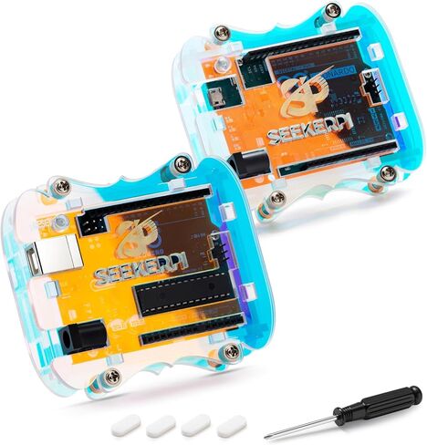 حافظة أكريليك شفافة قزحية اللون متوافقة مع لوحة Arduino UNO، متوافقة مع UNO R3丨UNO R3 SMD丨R4 WIFI丨R4 MINIMA丨LEONARDO丨Zero.(غير متضمنة UNO Board) in Kuwait