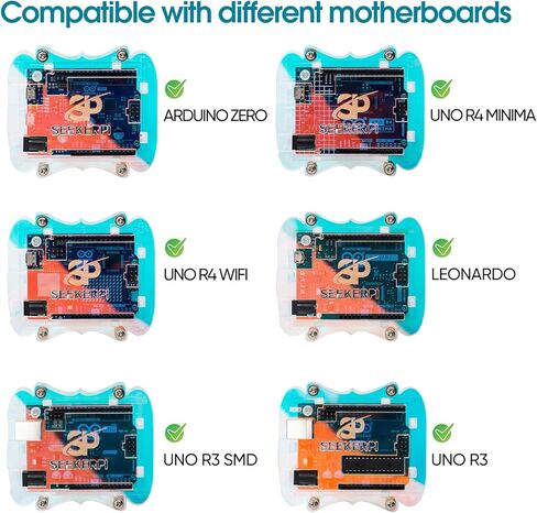 حافظة أكريليك شفافة قزحية اللون متوافقة مع لوحة Arduino UNO، متوافقة مع UNO R3丨UNO R3 SMD丨R4 WIFI丨R4 MINIMA丨LEONARDO丨Zero.(غير متضمنة UNO Board) in Kuwait