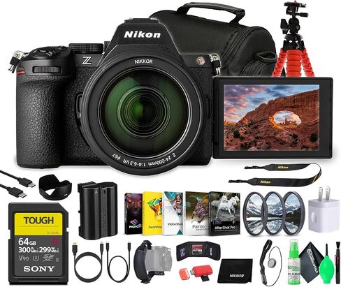 Nikon Z5 II Mirrorless Camera with 24-200mm f/4-6.3 VR Lens (1688) | Full-Frame 24.5MPs + 64GB Card + Lens Filter Kit + Camera Bag + Tripod + USB-C Cable + Cleaning Kit + Strap + More in Saudi Arabia
