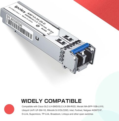 4-Pack 1000Base-LX/LH Single Mode LC SFP Transceiver for Cisco, Ubiquiti and More, 1310nm SMF, up to 20km in Saudi Arabia