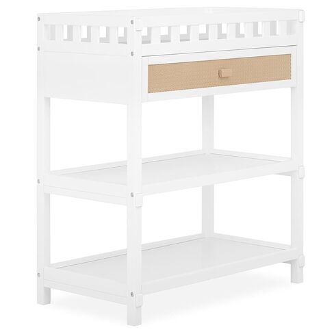 Dream On Me Doula Changing Table in Matte Black – JPMA & GREENGUARD Gold Certified, Enclosed Dressing Area for Safety, Two Spacious Storage Shelves & A Closed Drawer, Converts to Nightstand in Saudi Arabia