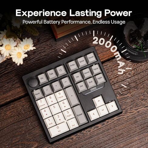 لوحة رقمية ميكانيكية لاسلكية EPOMAKER TH33، VIA، BT/2.4G/USB، قابلة للتبديل السريع، إضاءة خلفية RGB، حشية، غطاء مفاتيح PBT، مفتاح كريمي، لوحة أرقام مع مفاتيح أسهم ومقبض للكمبيوتر الشخصي/Mac in Kuwait
