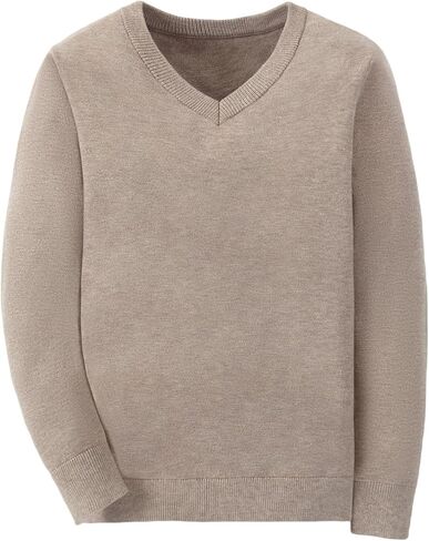 Boys School Uniform Sweater Kids Long Sleeve V Neck Pullover Knitted Jumper Fall Winter Clothes 9-16 Years in Kuwait