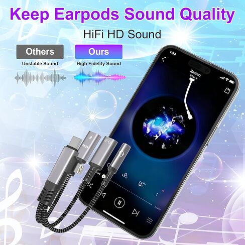 مقسم USB C وLightning 2 في 3 مع بيانات بسرعة 480 ميجا بت في الثانية، وشحن PD60W، وبيانات مقسم USB C وشحن الموسيقى الداعمة، والمكالمات، والميكروفون، وشاحن محول سماعة الرأس Lightning لأجهزة iPhone / iPad in Kuwait