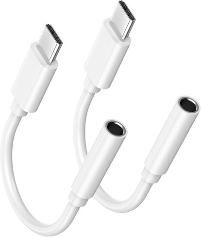 [MFi Certified] iPhone 17 16 Headphone Adapter, 2 Pack USB Type C to 3.5mm Headphone Jack Aux Audio Adapter Cable Dongle Compatible for iPhone 17/17Air/17 Pro/17 Pro Max/16/16 Plus/16 Pro/16 Pro Max in Saudi Arabia