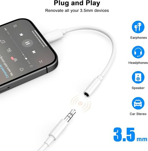 [MFi Certified] iPhone 17 16 Headphone Adapter, 2 Pack USB Type C to 3.5mm Headphone Jack Aux Audio Adapter Cable Dongle Compatible for iPhone 17/17Air/17 Pro/17 Pro Max/16/16 Plus/16 Pro/16 Pro Max in Saudi Arabia