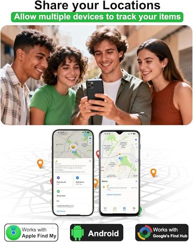 2-in-1 Air Tracker Tag for iOS & Android - Smart Tags Dual System Bluetooth Finder Compatible with Apple Find My & Android Find Hub, Mini GPS Tracker Item Finders for Keys, Wallet, Luggage, Pet, Bike in Saudi Arabia