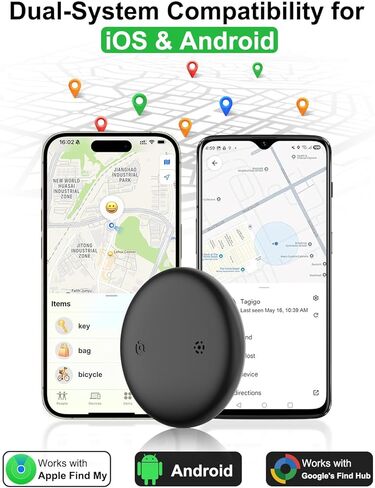2-in-1 Air Tracker Tag for iOS & Android - Smart Tags Dual System Bluetooth Finder Compatible with Apple Find My & Android Find Hub, Mini GPS Tracker Item Finders for Keys, Wallet, Luggage, Pet, Bike in Saudi Arabia