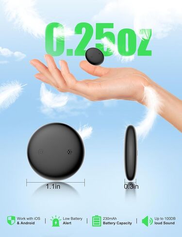 2-in-1 Air Tracker Tag for iOS & Android - Smart Tags Dual System Bluetooth Finder Compatible with Apple Find My & Android Find Hub, Mini GPS Tracker Item Finders for Keys, Wallet, Luggage, Pet, Bike in Saudi Arabia