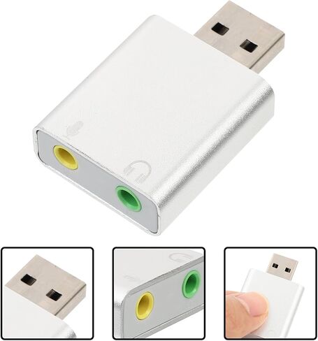 بطاقة صوت محول صوت خارجي USB لقناة Kisangel مع سماعة رأس ومقبس ميكروفون لألعاب الكمبيوتر المكتبي وتشغيل الموسيقى in Kuwait