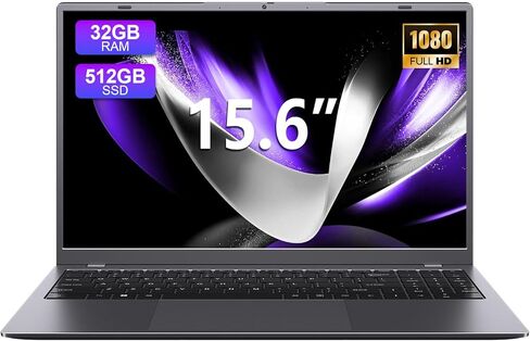 Laptop 32GB RAM 512GB SSD, 15.6 Inch Laptop Computer with FHD IPS Screen, Pentium Gold 6500Y Processor, Up to 3.4GHz, USB 3.2, Type C, BT 5.0, WiFi 5, Laptops for Student and Business in Kuwait