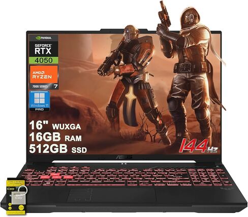 ASUS TUF Gaming A16 Laptop 16" WUXGA IPS 144Hz AMD 6-core Ryzen 7 7445HS 16GB RAM 512GB SSD GeForce RTX 4050 (Up to 194 AI Tops) RGB Backlit USB4 Two-Way AI Noise Cancelation Win11Pro ICP Hub in Kuwait