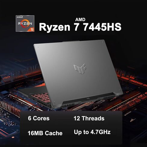 ASUS TUF Gaming A16 Laptop 16" WUXGA IPS 144Hz AMD 6-core Ryzen 7 7445HS 16GB RAM 512GB SSD GeForce RTX 4050 (Up to 194 AI Tops) RGB Backlit USB4 Two-Way AI Noise Cancelation Win11Pro ICP Hub in Kuwait