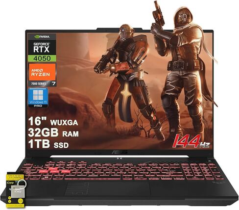 ASUS TUF Gaming A16 Laptop 16" WUXGA IPS 144Hz AMD 6-core Ryzen 7 7445HS 16GB RAM 512GB SSD GeForce RTX 4050 (Up to 194 AI Tops) RGB Backlit USB4 Two-Way AI Noise Cancelation Win11Pro ICP Hub in Kuwait