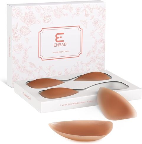 Sticky Bra Push Up Inserts Set - Reusable Double Sided Adhesive Bra Pads with Triangle Nipple Covers in Saudi Arabia