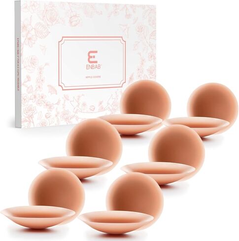 Sticky Bra Push Up Inserts Set - Reusable Double Sided Adhesive Bra Pads with Triangle Nipple Covers in Saudi Arabia