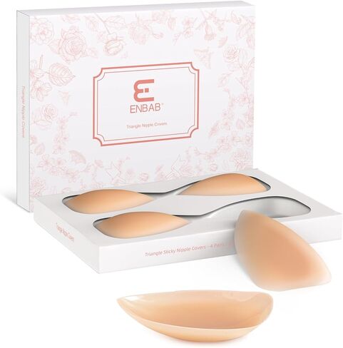 Sticky Bra Push Up Inserts Set - Reusable Double Sided Adhesive Bra Pads with Triangle Nipple Covers in Saudi Arabia