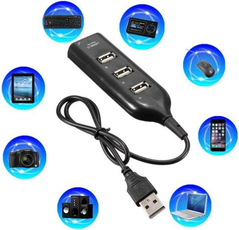 محول الكمبيوتر المحمول MaxLLTo عالي السرعة 4 منافذ USB 2.0 متعدد المحاور للتوسيع والكمبيوتر المكتبي in Saudi Arabia