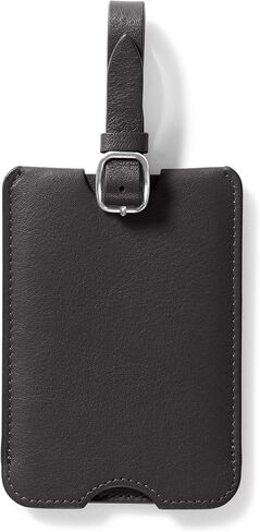 بطاقة الأمتعة الفاخرة باللون الأزرق الداكن من Leatherology - بطاقة سفر مصنوعة من الجلد المحبب بالكامل مع أكمام للخصوصية وحزام قابل للتعديل in Kuwait