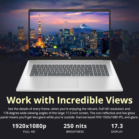 HP 17.3" FHD Business Laptop, Intel i7-1355U, 32GB RAM, 2TB Storage (1TB SSD+1TB Docking Station Set), Intel Iris Xe Graphics, Full-Size Keyboard, Copilot, Wi-Fi 6, 720p Camera, Win 11, Silver in Saudi Arabia