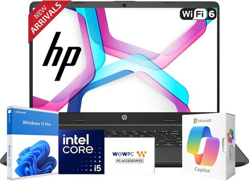 كمبيوتر محمول للأعمال HP New Generation مقاس 15.6 بوصة، Intel Core i5-1335U (يتفوق على i7-1255U)، ذاكرة الوصول العشوائي 16 جيجابايت، 512 جيجابايت PCIE، تصميم فائق الهدوء، عمر بطارية 14.5 ساعة، Wi-Fi 6، بلوتوث 5.3، إيثرنت، Windows 11 Pro in Kuwait