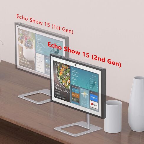 Tilt Stand Compatible with Echo Show 15 (1st, 2nd Generation), Easy to Adjust The Height with Thumb Screw, Aluminum Mount for Show 15 Swivel and Tilt (Silver) in Saudi Arabia