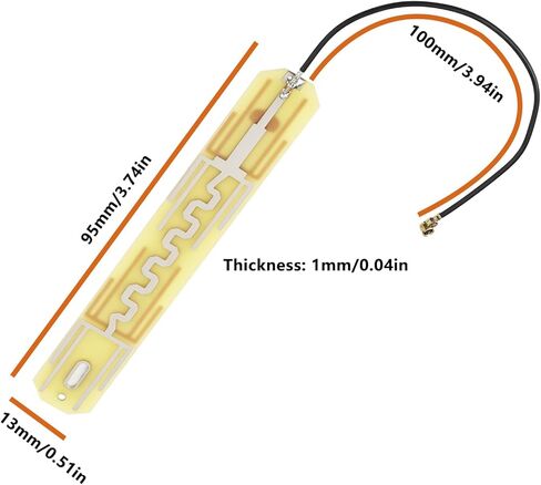 2Pcs Dual Band WLAN Antenna IPEX1 Generation Antenna 95x13x1mm 2.4GHz 5.8GHz for WiFi Bluetooth in Saudi Arabia