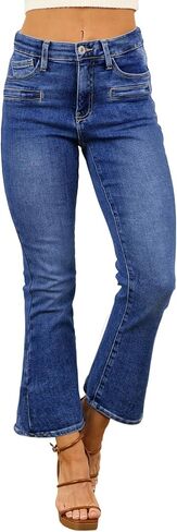 Astylish Jeans for Women Trendy Wide Leg High Waisted Ankle Bootcut Jeans Stretchy Straight Leg Flare Denim Pants in Saudi Arabia